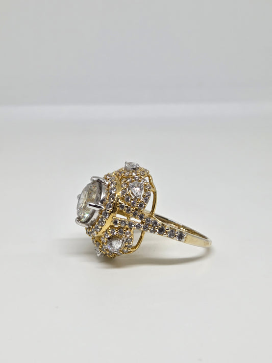Two Tone Floral Ring