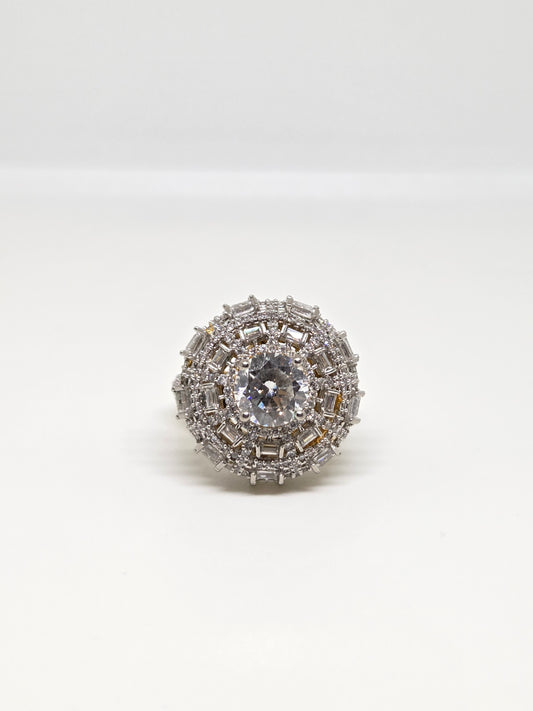 Dome Zircon Studded Ring