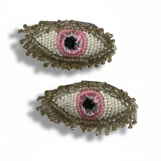 Beaded Evil Eye Bohemian Earrings with Tassel Lashes