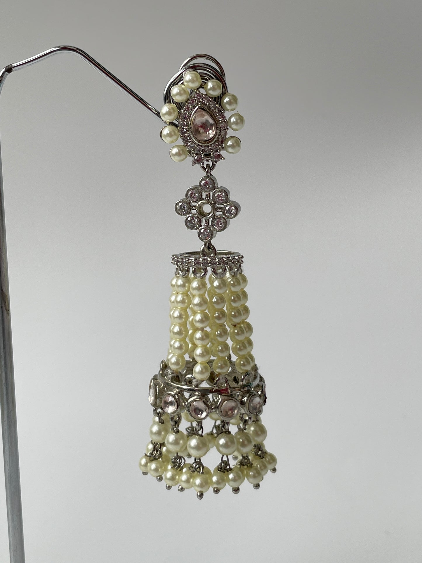 Gold & Silver Polished Jhumkas