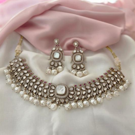 Pearl Polki Bridal Choker Set