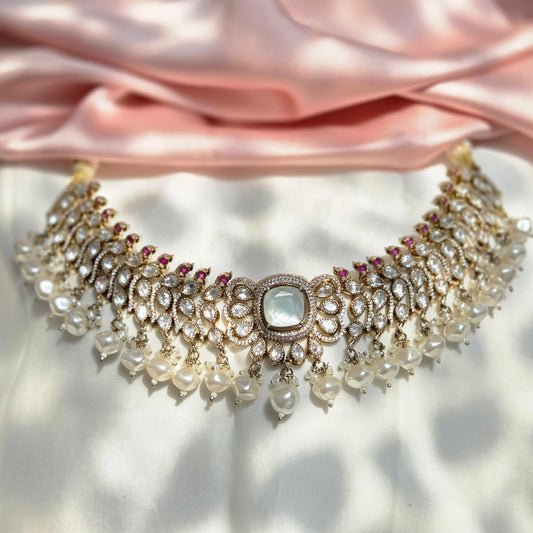 Pearl Polki Bridal Choker Set