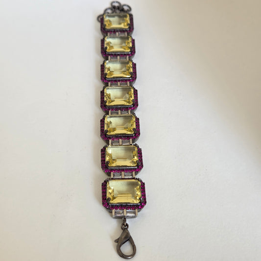 Citrine & Pink Zircon Accent Bracelet