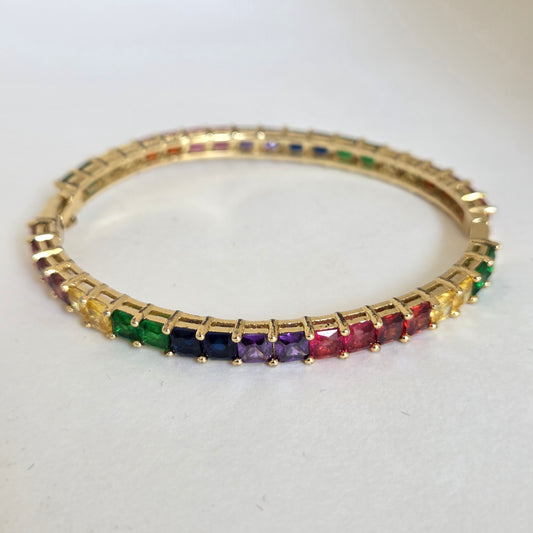 Multicolour Zircon Baguette Bangle