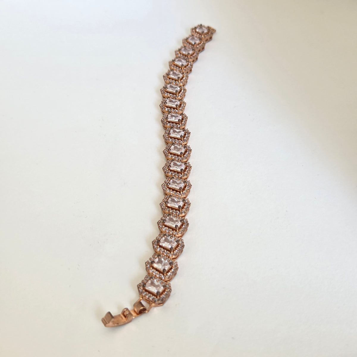 Emerald-Cut Zircon Tennis Bracelet