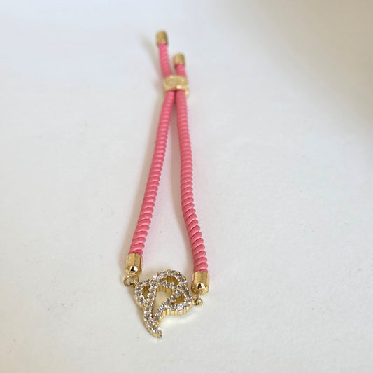 Zircon Lord Ganesh Pink Thread Rakhi
