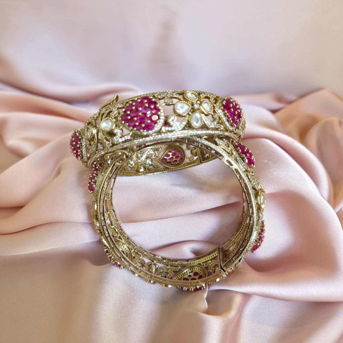 Gulab Kundan Kada Bangles