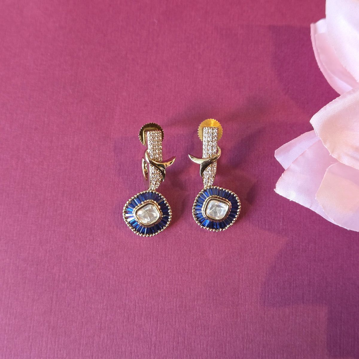 Royal Blue Enamel & Kundan Choker Necklace Set