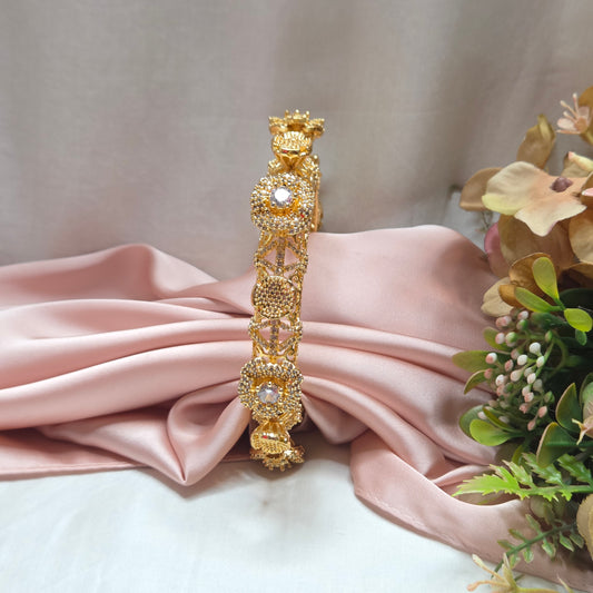 Gold Finish Zircon Studded Bangle