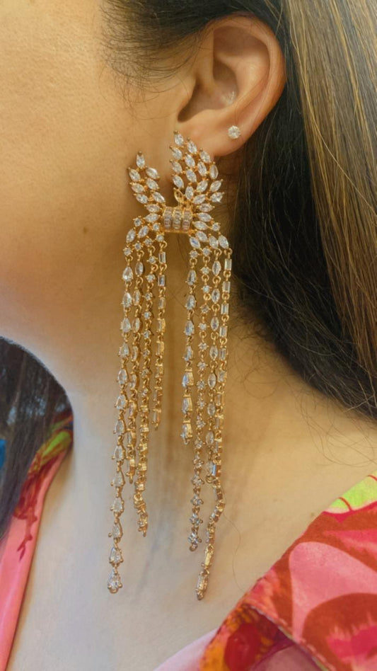 Rose Gold Polish Long Earring