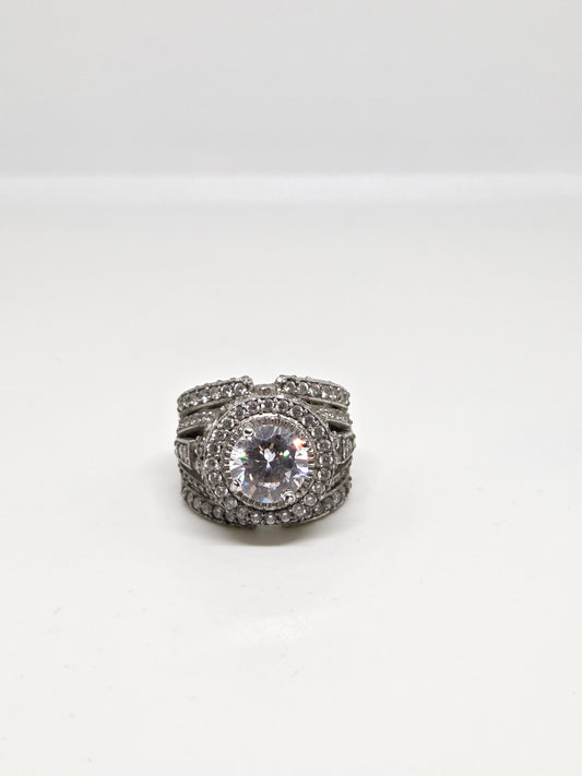 Zircon Center Cocktail Band Ring