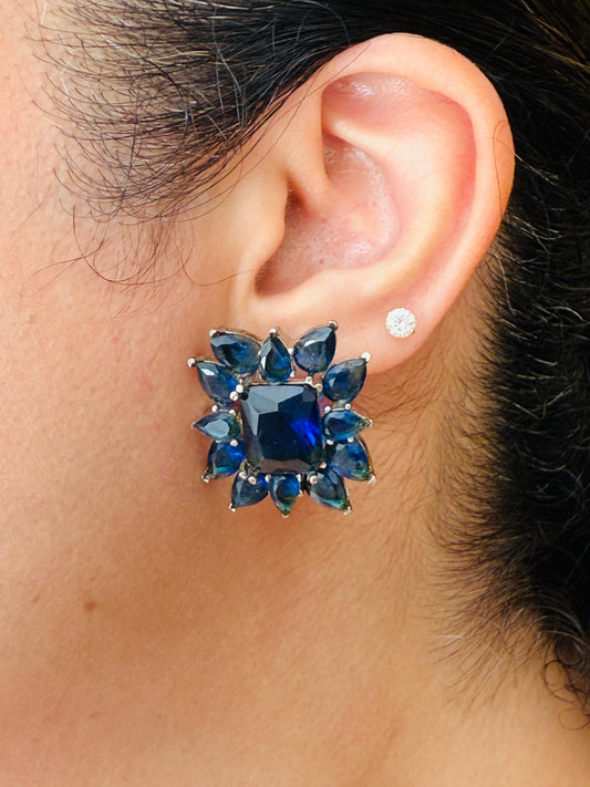 Black Finish Gothic Stone Studs