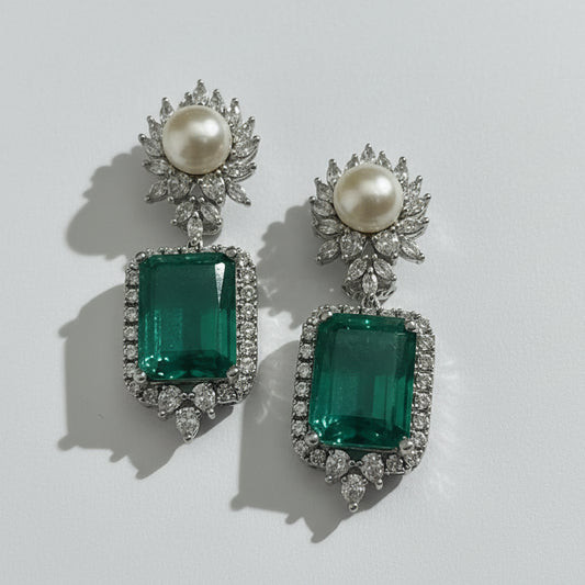 Pearl and Doublet Crystal Earrings