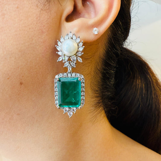 Pearl and Doublet Crystal Earrings
