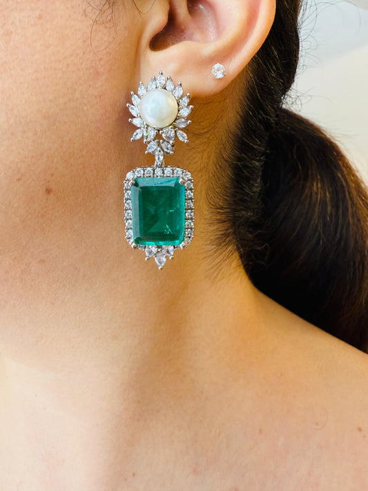 Pearl and Doublet Crystal Earrings