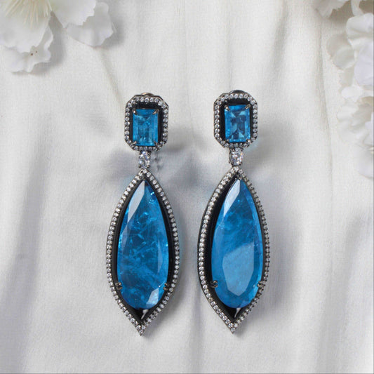 Enamel with Zircon and Blue Crystal EarringsStudio6Jewels