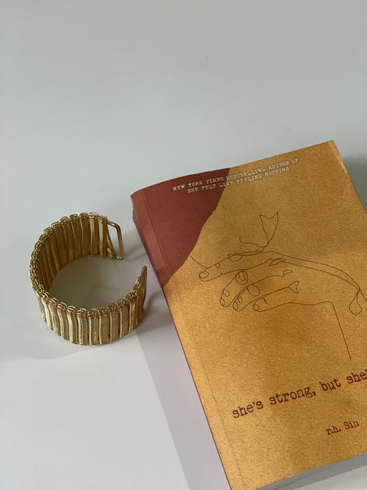 Chunky Gold Finish Cuff Bracelet