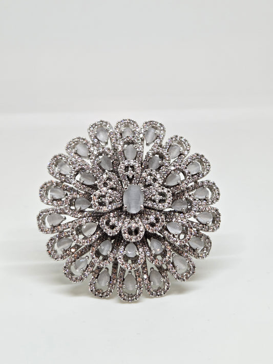 Intricate Zircon Statement Ring