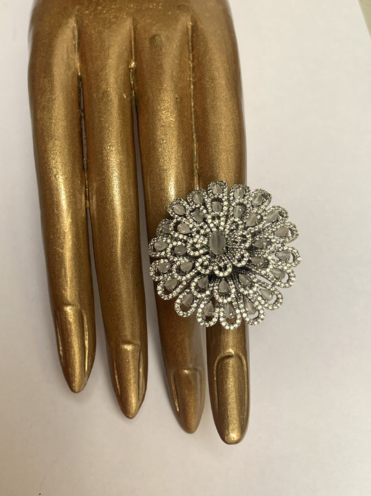 Intricate Zircon Statement Ring