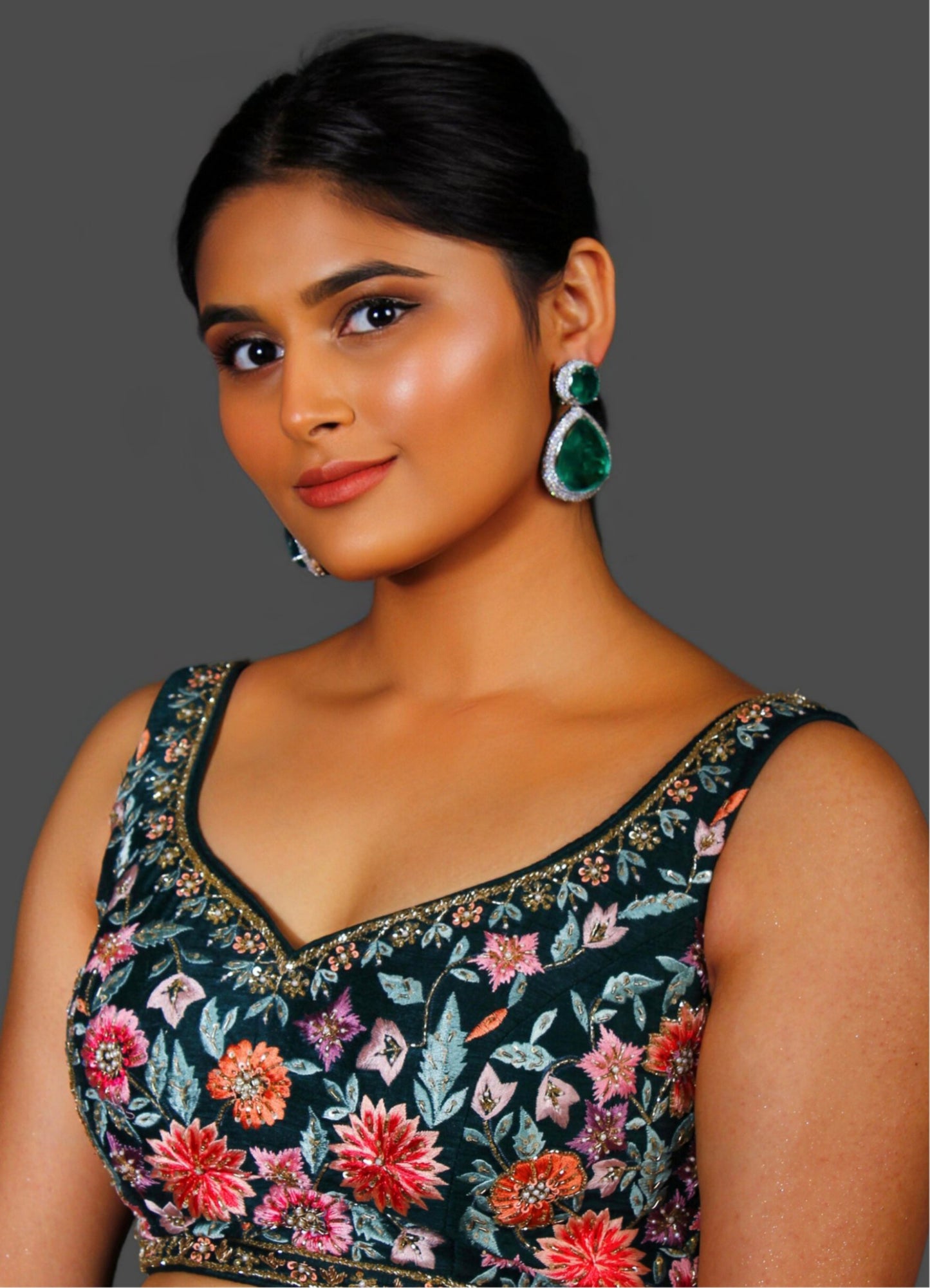 Doublet Dangler Earrings with Stone Details