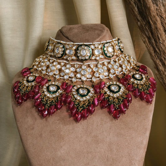 Bridal Kundan Set with Pink Beads