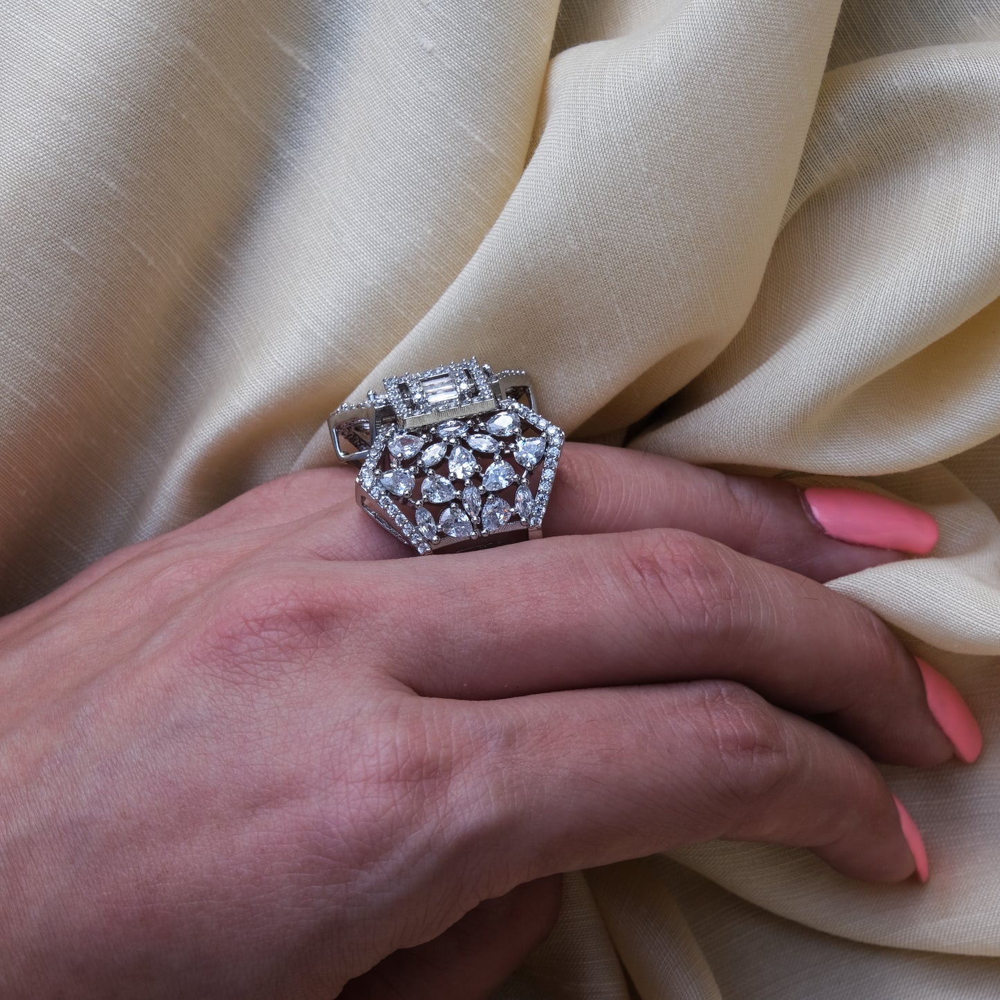 Zircon Diamond Ring