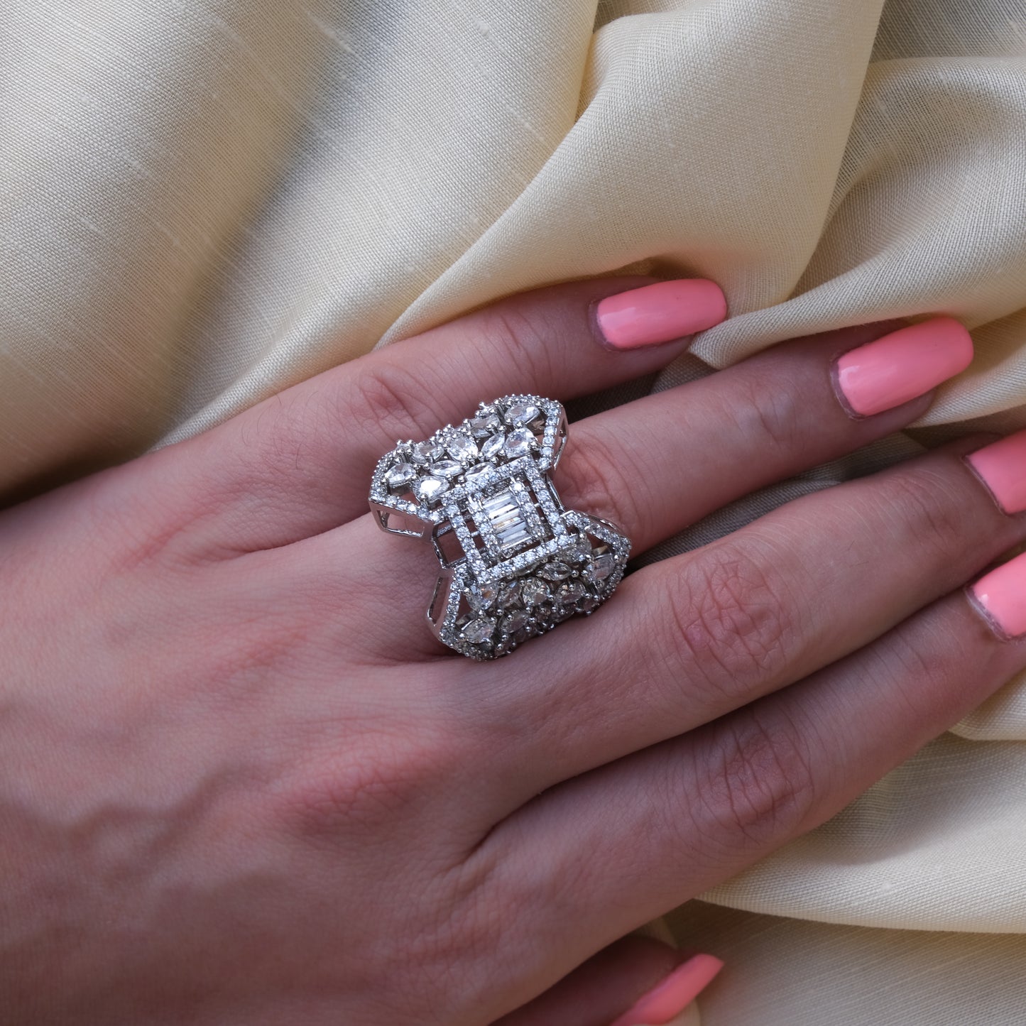Zircon Diamond Ring