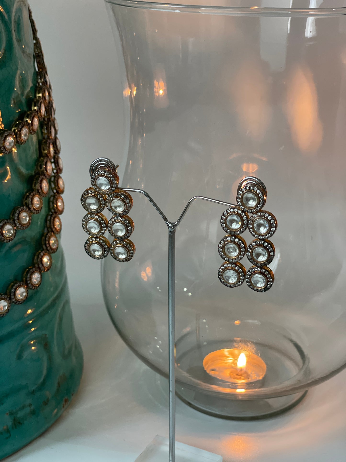Two Tone Kundan Layered Necklace Set