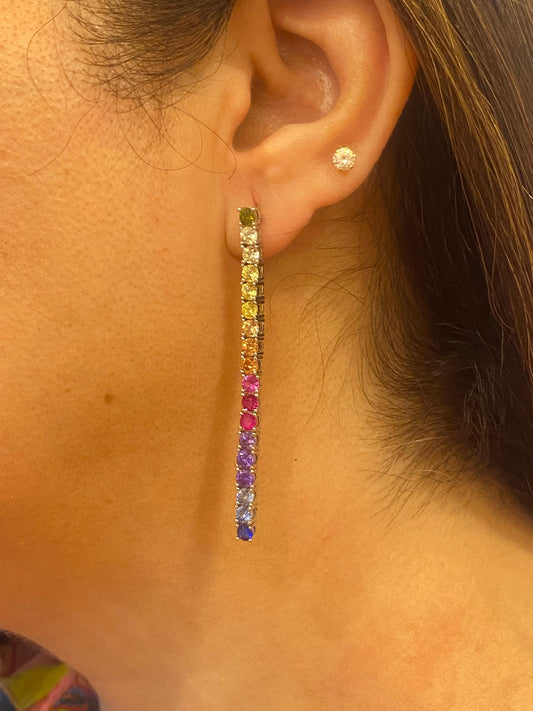 Zircon Elongated Vibrant Stone Earrings