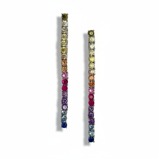 Zircon Elongated Vibrant Stone Earrings