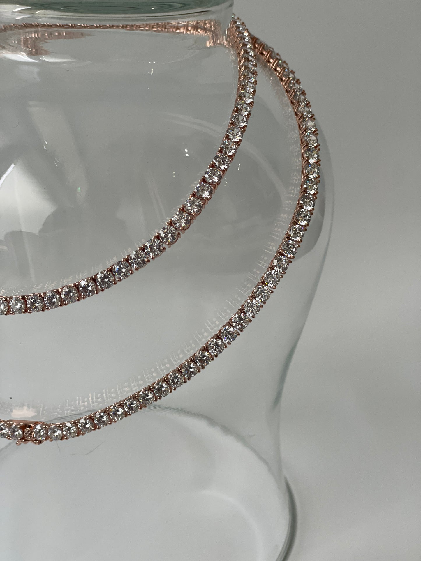 Zircon Long Rose Gold Finish Necklace