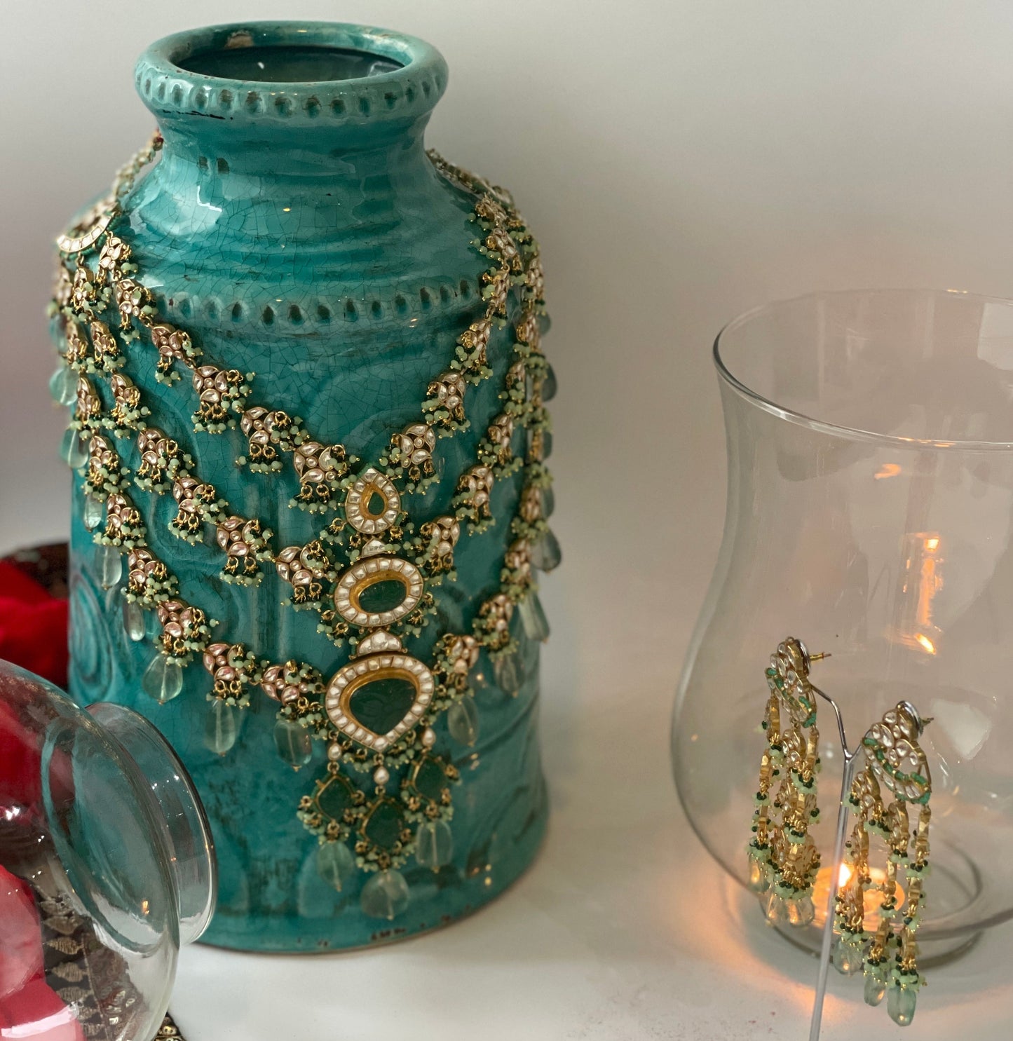 Kundan Bridal Pastel Layered NecklaceStudio6Jewels