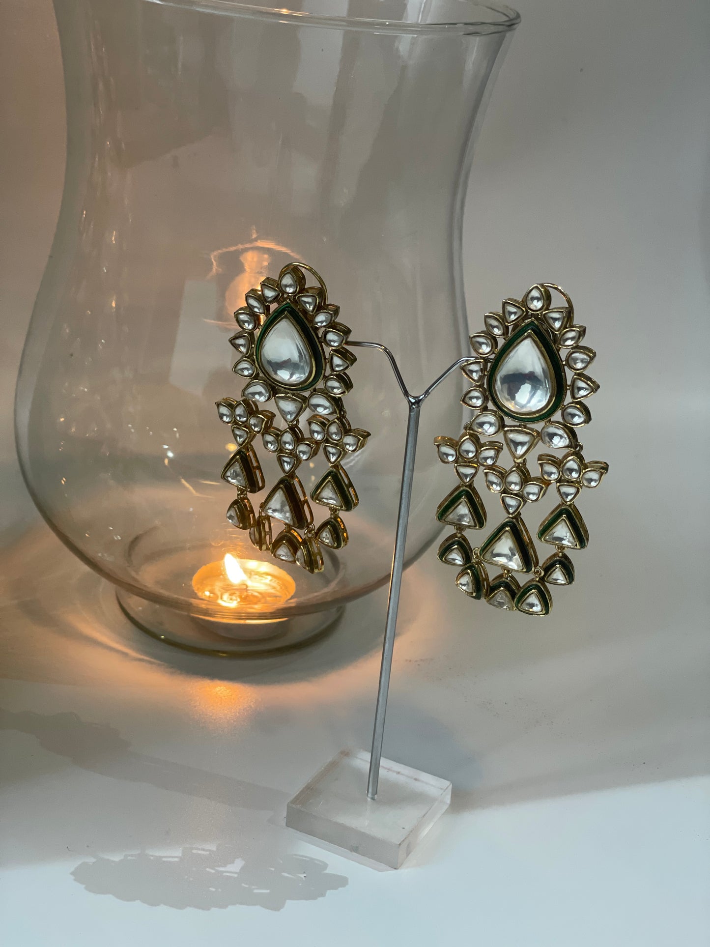 Antique Kundan Necklace Set with Pastel Beads