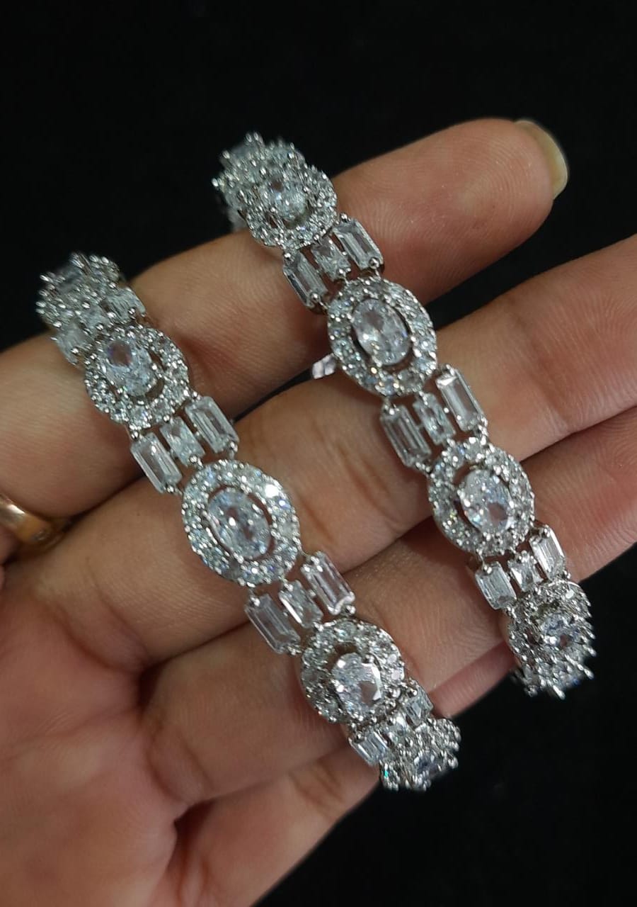 Zircon White Finish BanglesStudio6Jewels