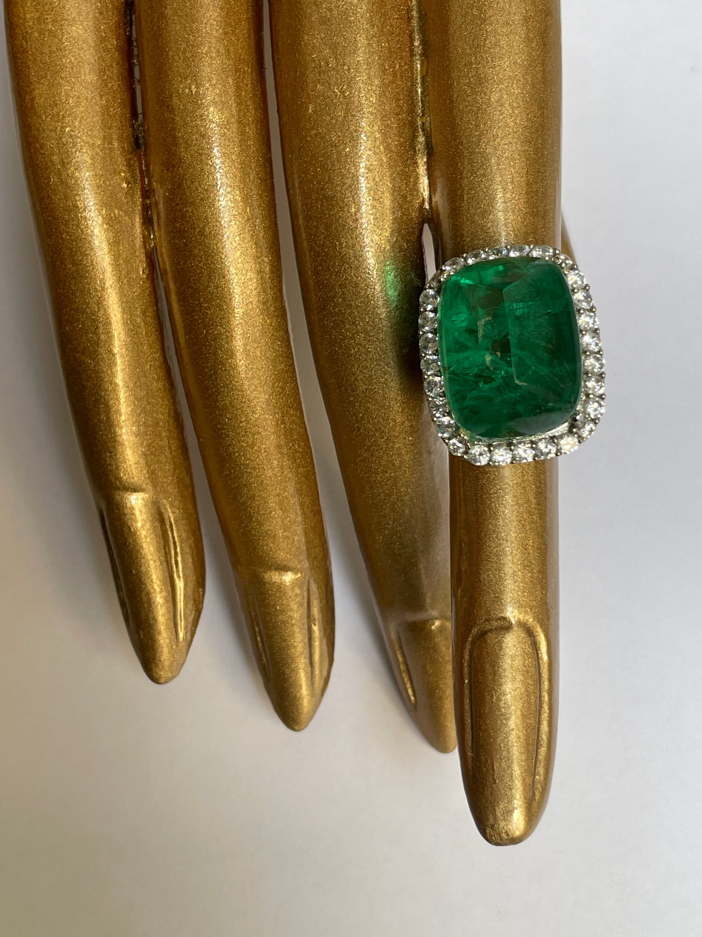 Doublet Crystal Ring with Faux Diamond Accents