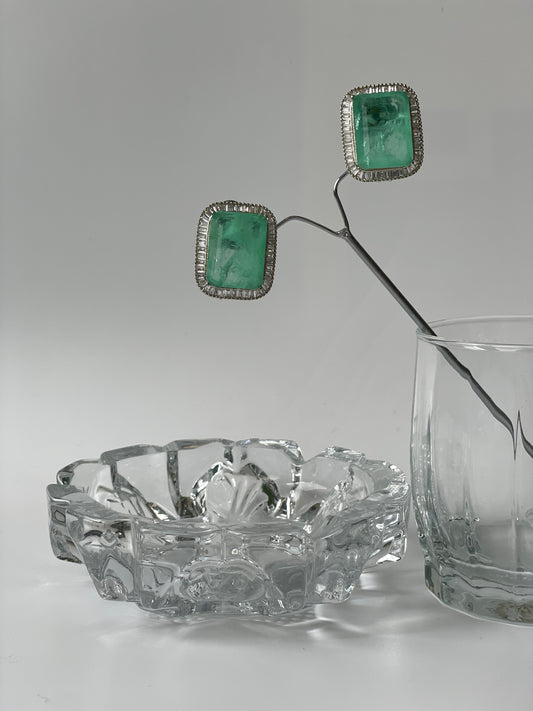 Doublet Earrings with Zircon Accents