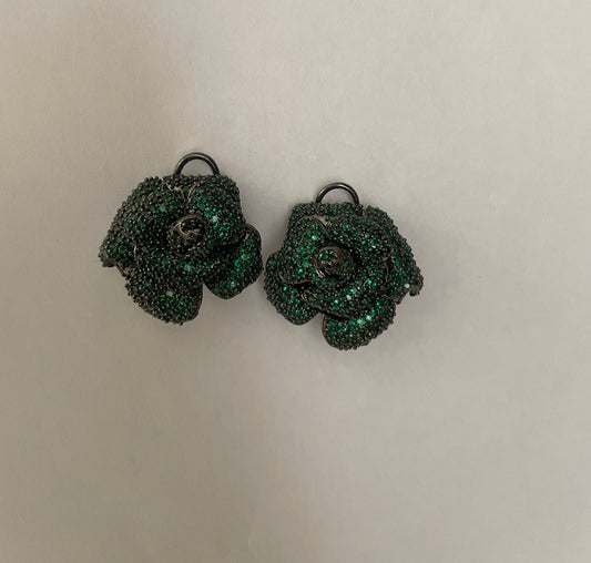 Zircon Rose Flower Studs