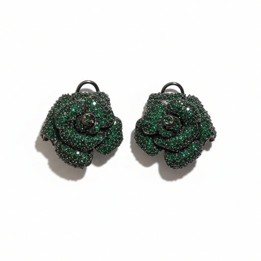 Zircon Rose Flower Studs
