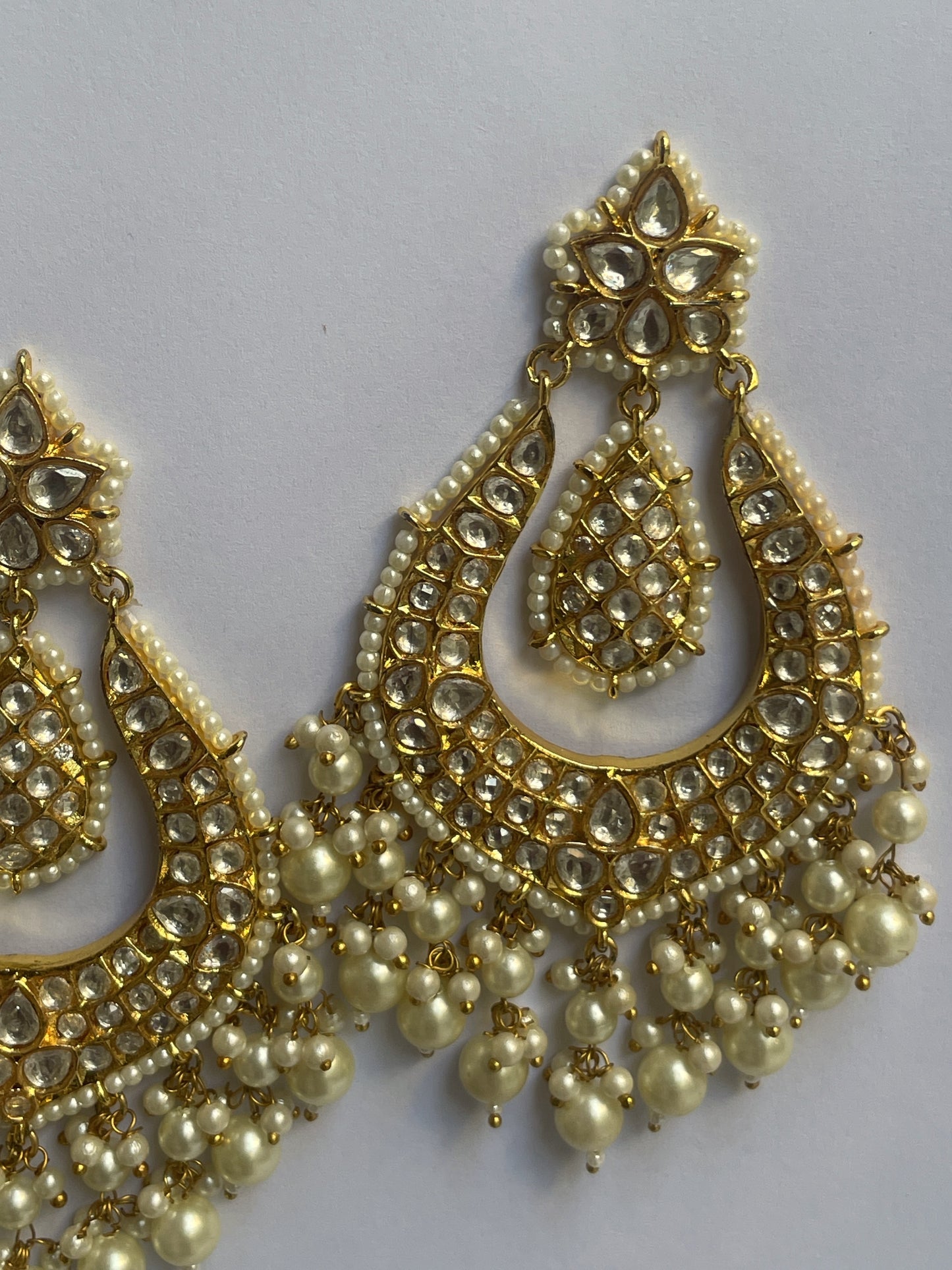 Long Traditional Kundan Earrings