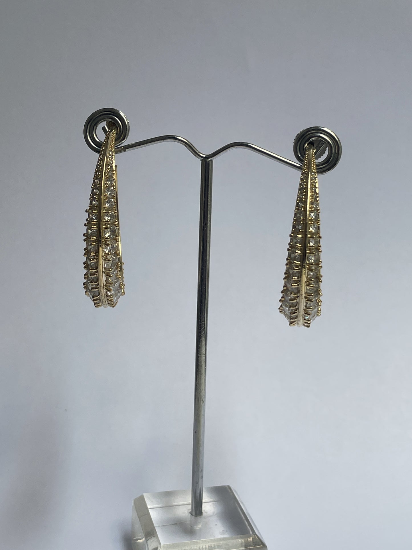 Black Rhodium Finish Zircon Hoops