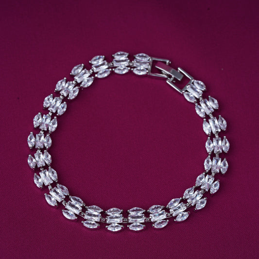 Classic Zircon Bracelet in White Finish
