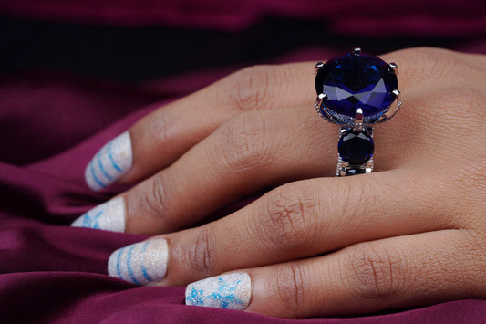 Classic Blue Stone Zircon RingStudio6Jewels