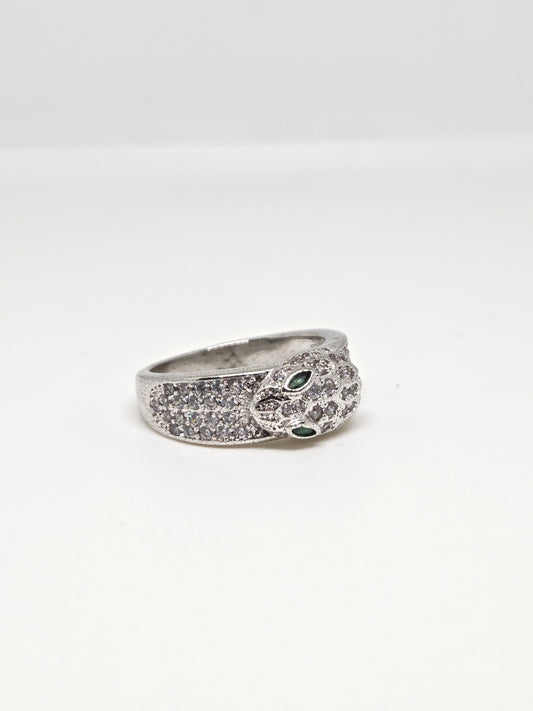 Studded White Finish Ring