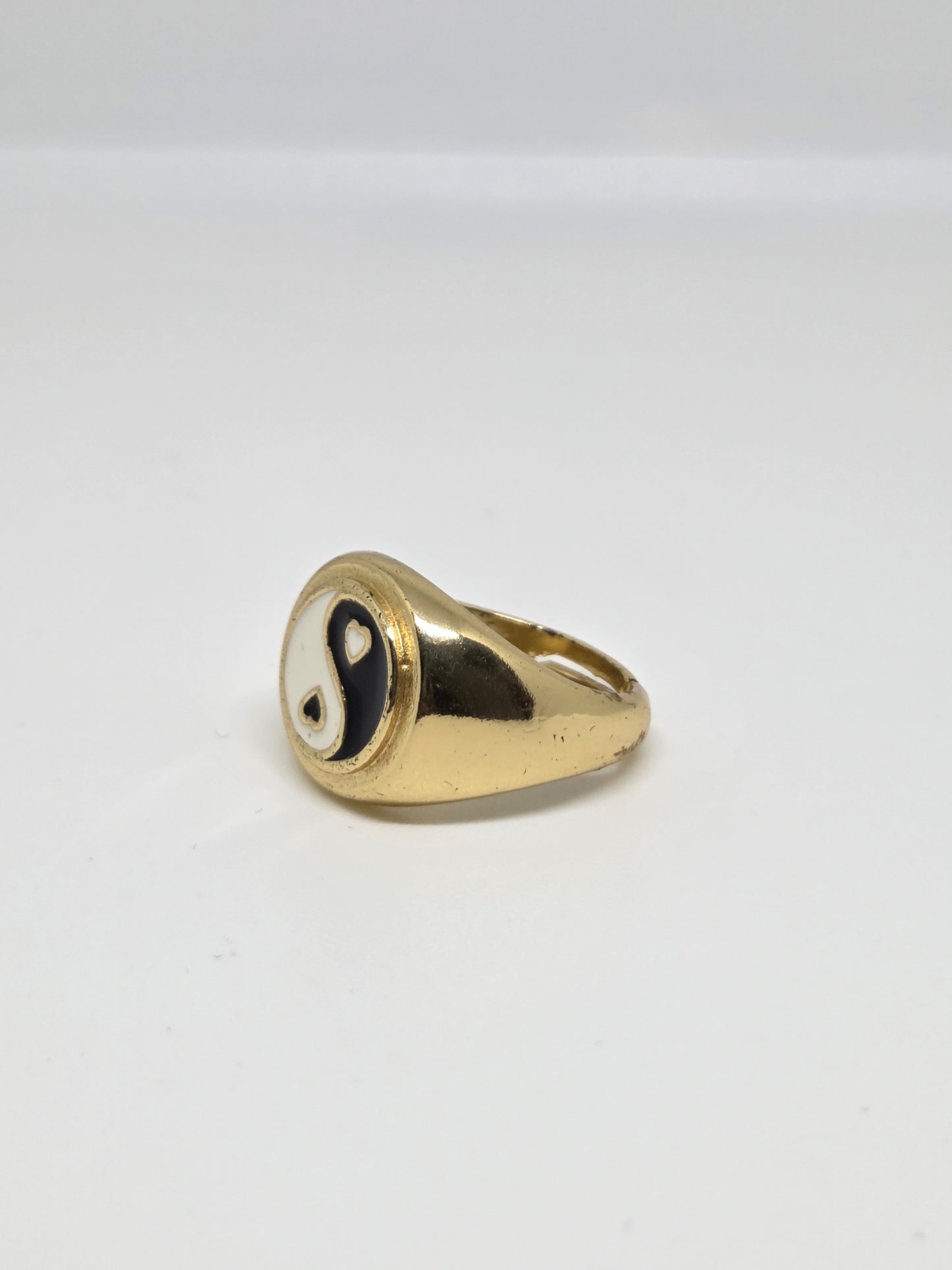 Yin Yang Enamelled Signet Ring