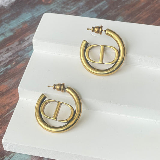 Gold Finish Minimal HoopsStudio6Jewels
