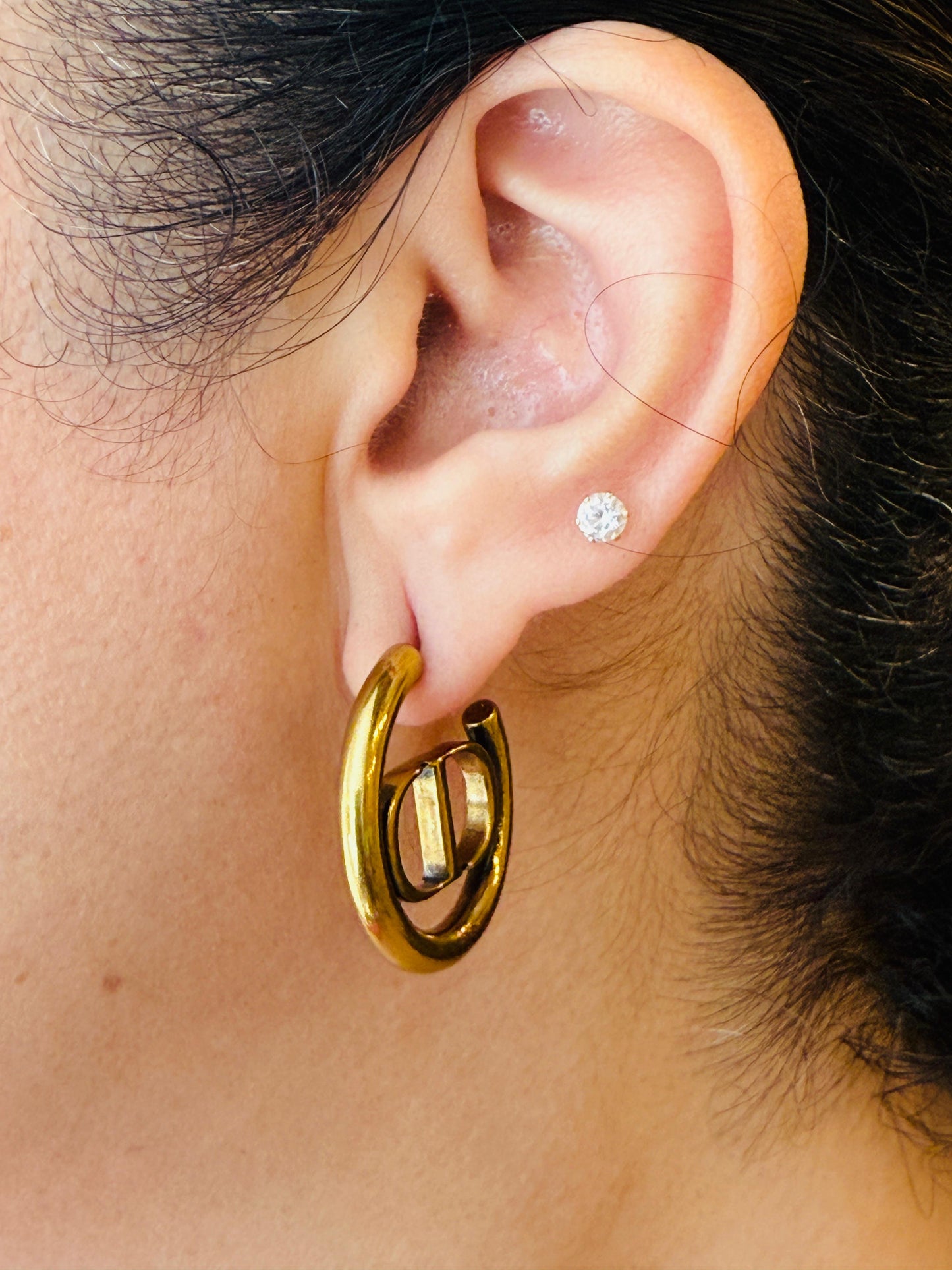 Gold Finish Minimal Hoops
