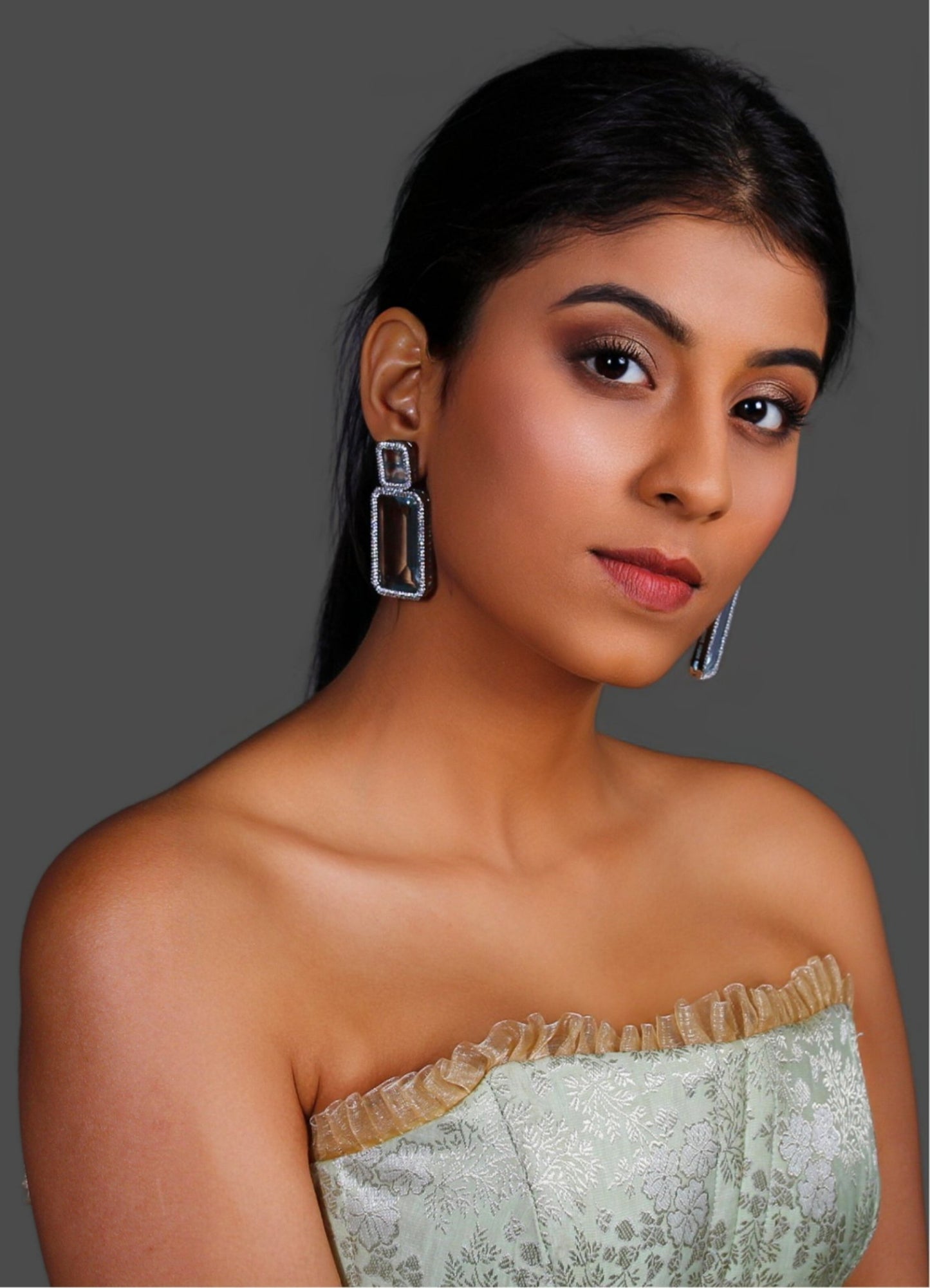Transparent Doublet Crystal Earrings