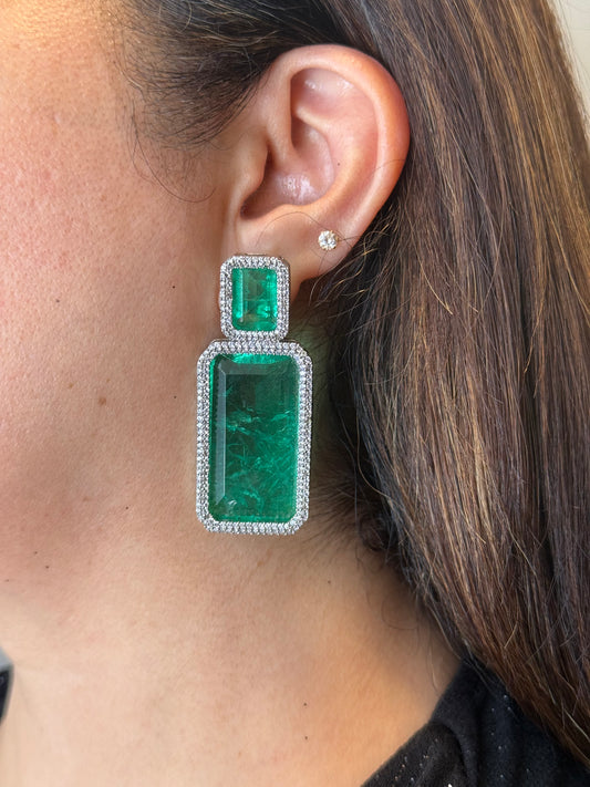 Transparent Doublet Crystal Earrings