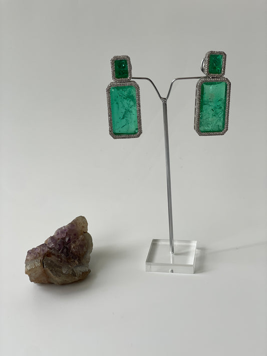 Transparent Doublet Crystal Earrings