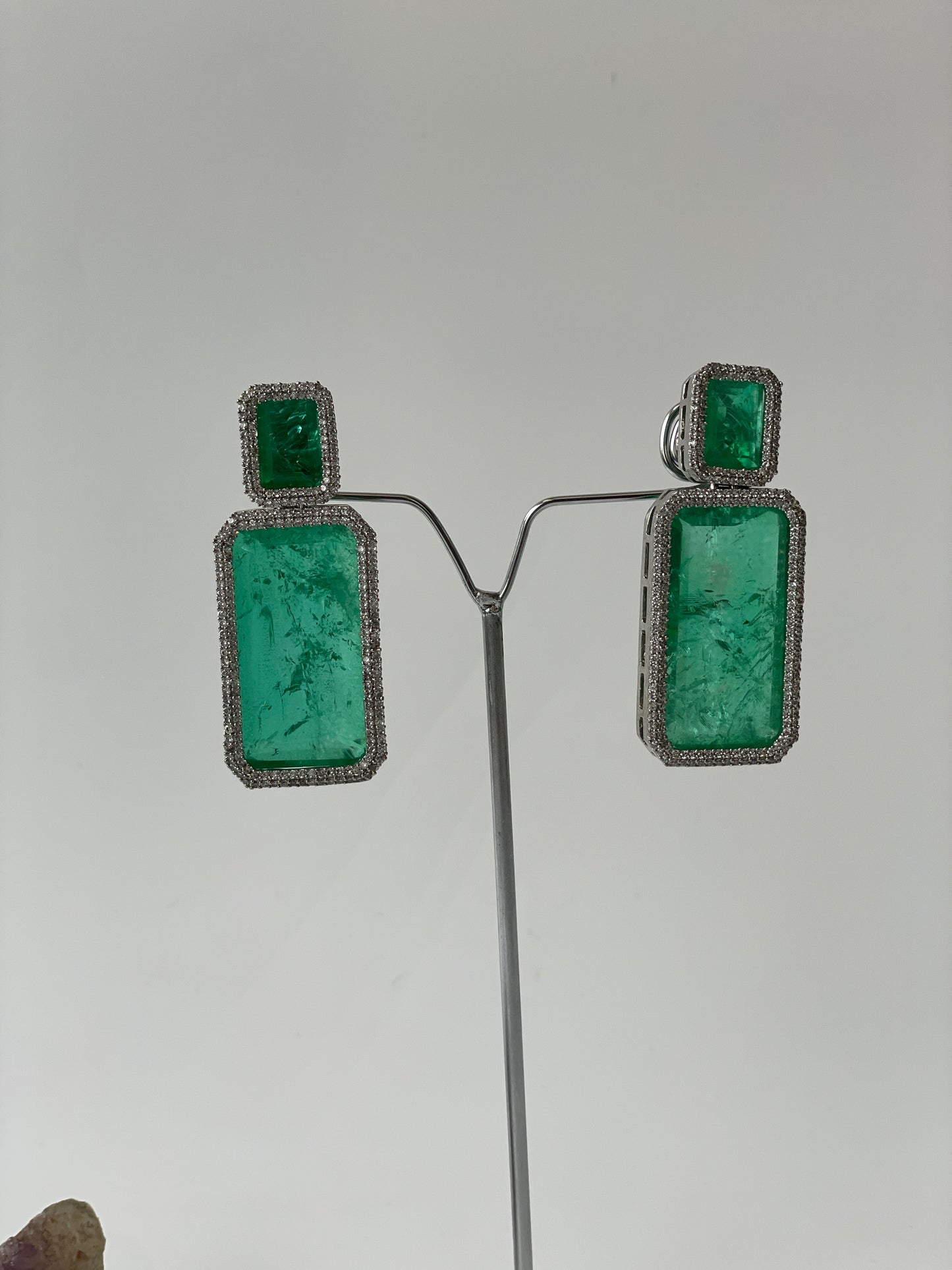 Transparent Doublet Crystal Earrings